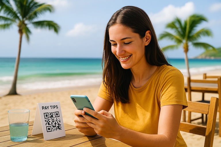 Cliente escaneando código QR
